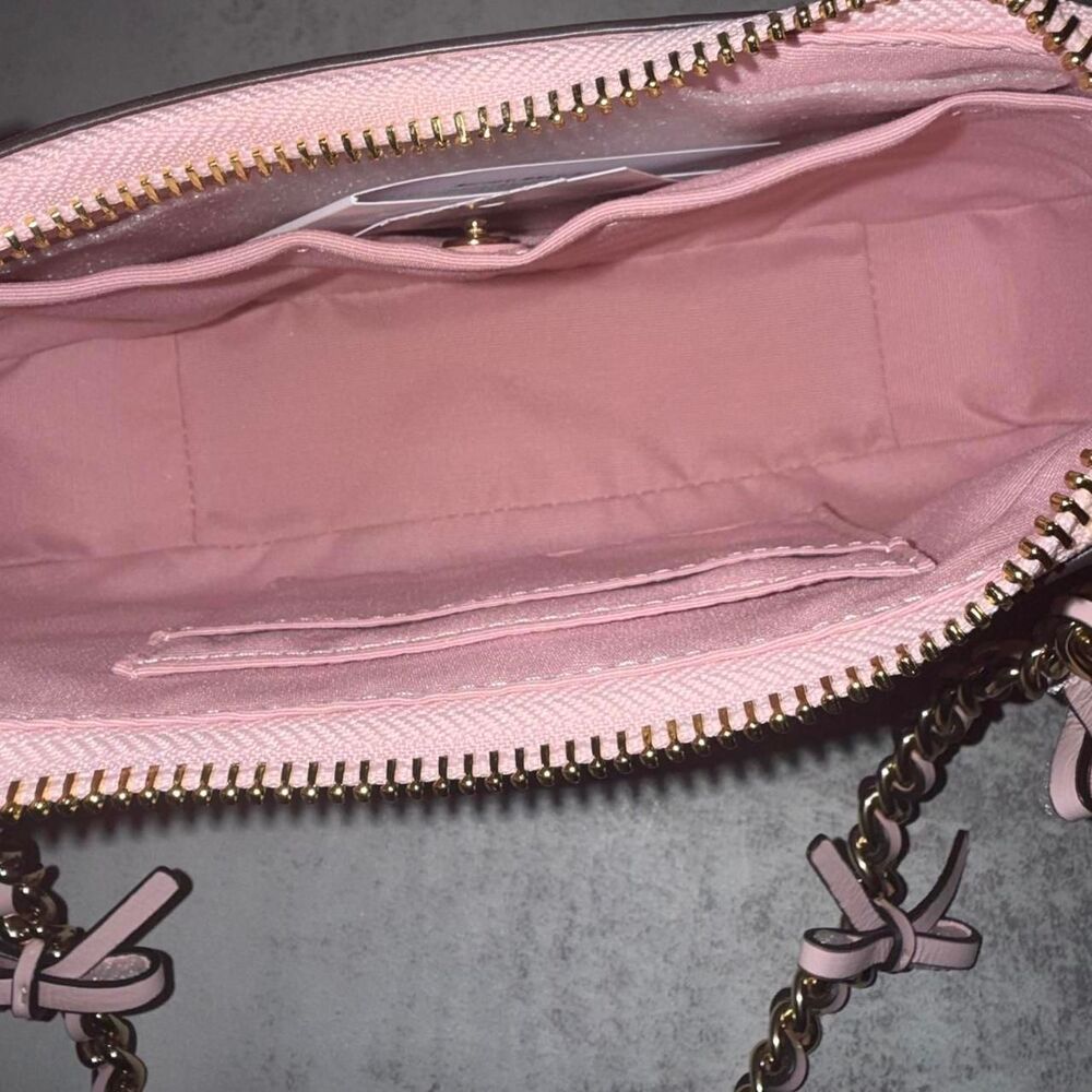 Coach Pink Teri Mini Crossbody Bag With Bows - Picture 7 of 8